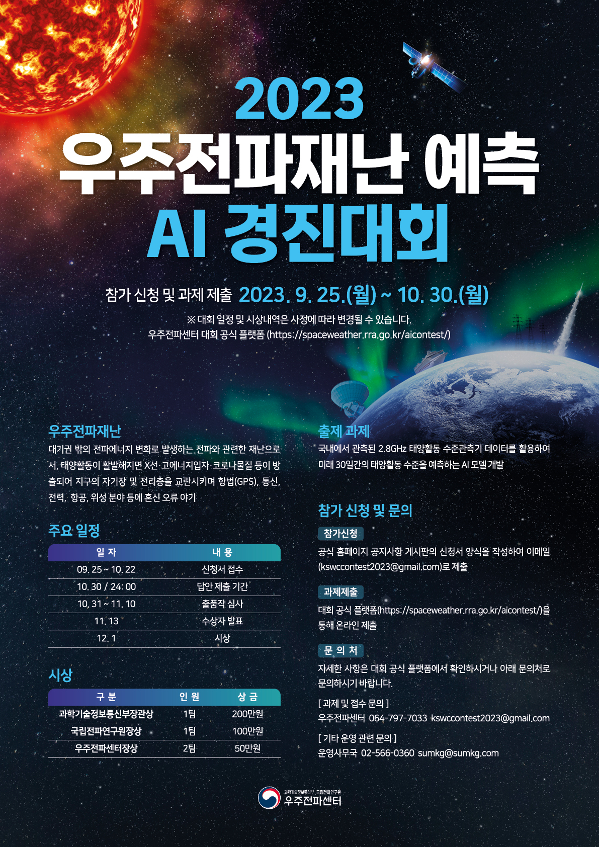 「2023년 우주전파재난 예측 AI 경진대회」개최 