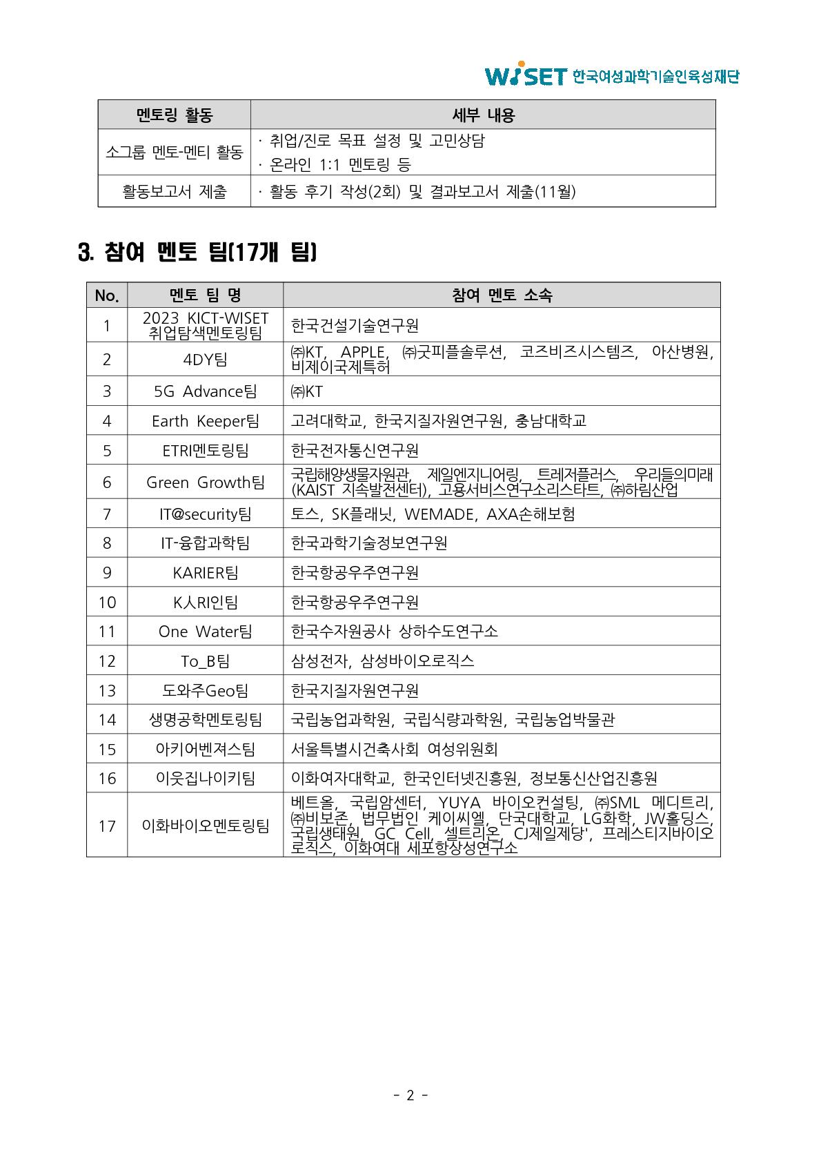 취업탐색 멘토링 모집공고2